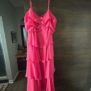 a new day Vibrant Pink Layered Maxi Dress
